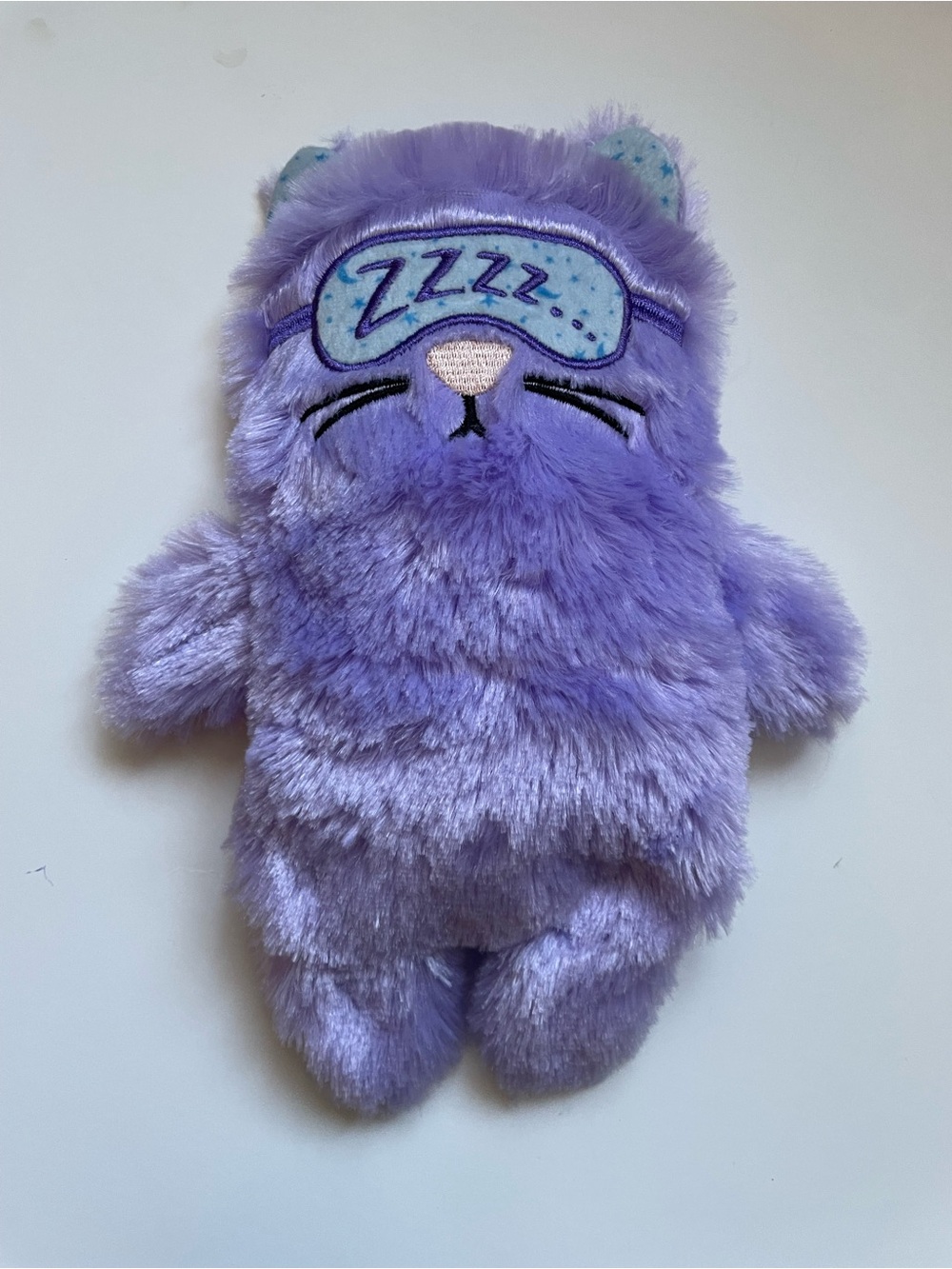 Plush Purple Cat Toy with Sleep Mask - Unbranded